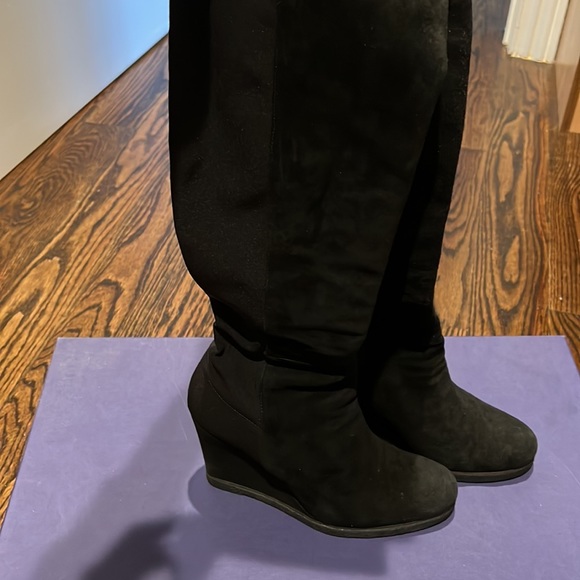 Stuart Weitzman Demiswoon black suede tall boots - Picture 2 of 8